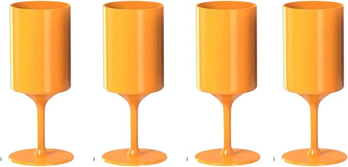 Knork Eco 4 Piece Party Cup, Outdoor Wine Stem, Orange