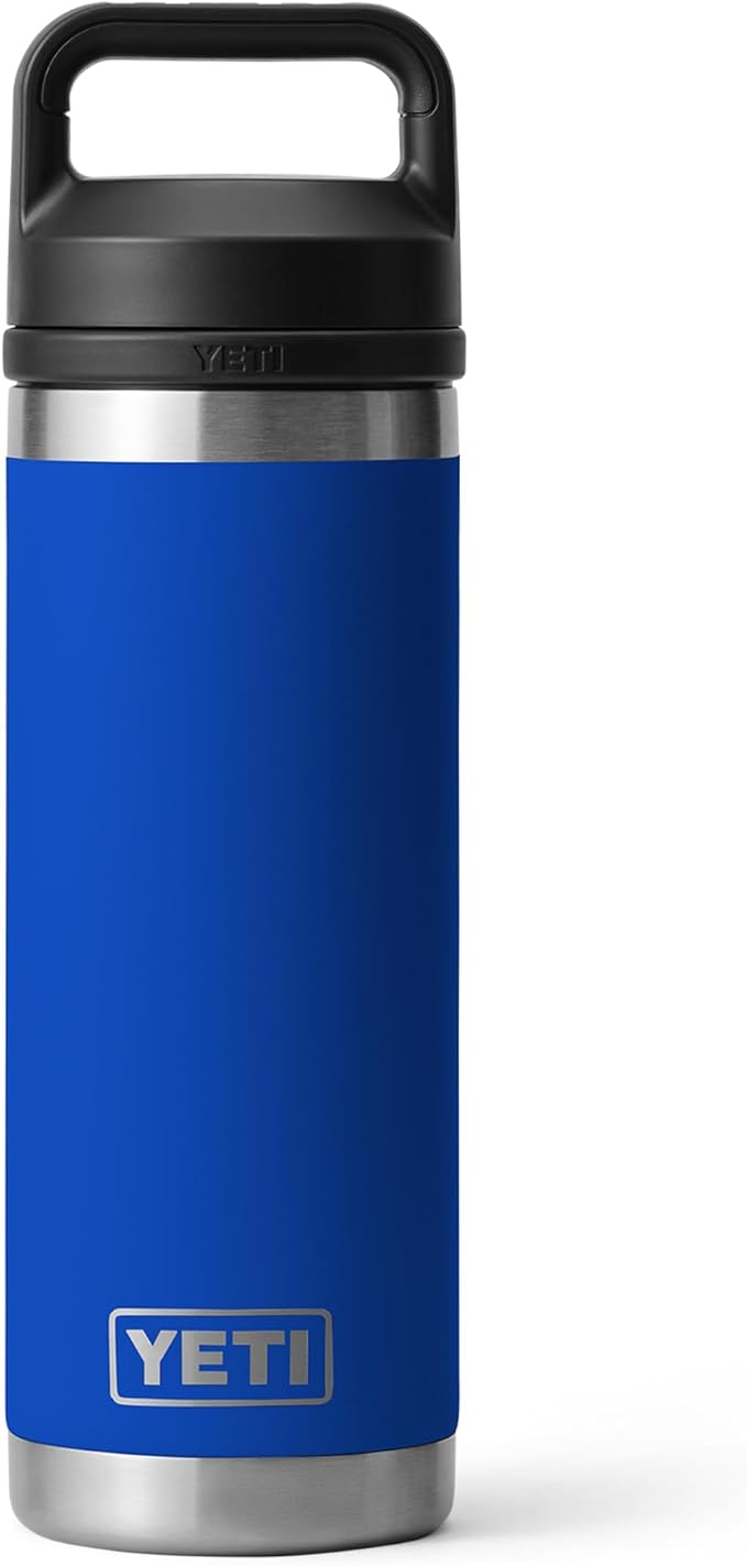 YETI Rambler 18 oz Bottle, Leakproof, Vacuum Insulated, Stainless Steel with Chug Cap, Royal Blue