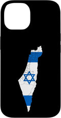 Israel National Flag Distressed Map Case for iPhone 14