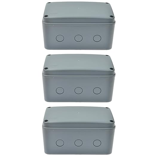 Nineleaf Waterproof Electrical Box,3PK Outdoor Junction Boxes, IP66 External Electrical Project Enclosure Box Grey,7 1/8" x 4 1/2 "x 4" inch(181x111x100 mm), for Outdoor Use
