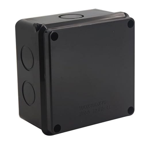 Project Box IP65 Waterproof Dustproof Junction Boxes ABS Plastic DIY Electronic Case, Indoor & Outdoor Electrical Box Power Cord Enclosure Black 100x100x70mm