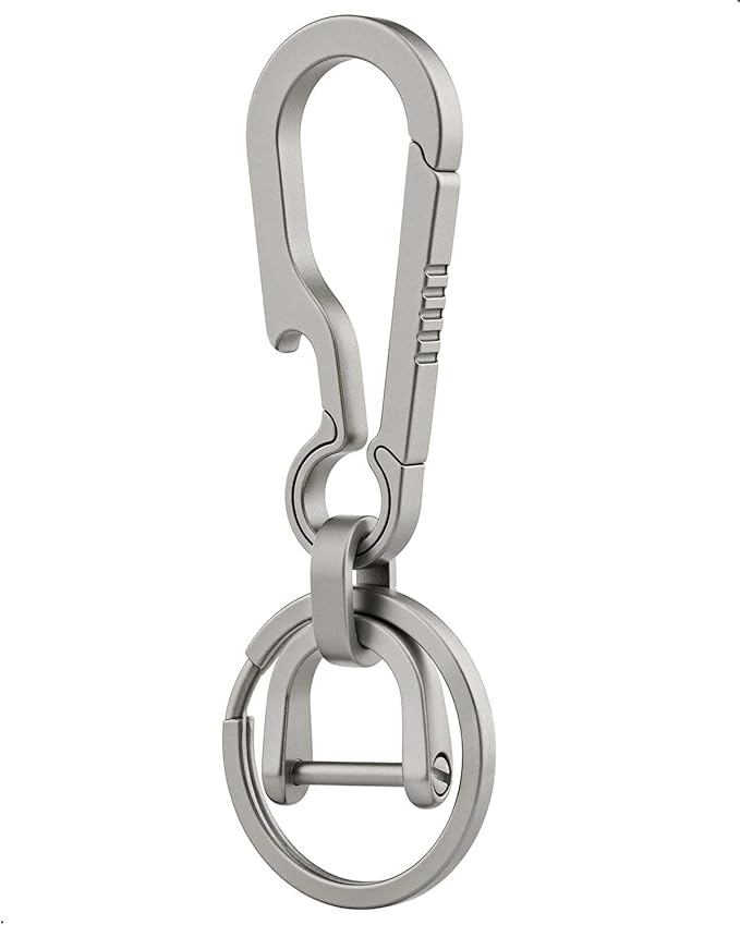 PJYTAC Key Chain Clip Titanium Carabiner Keychain Quick Release Carabiner for Keys Titanium Key Rings Heavy Duty