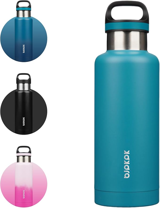 BJPKPK Insulated Water Bottle 32OZ Stainless Steel Water Bottle with Handle Double Walls Vacuum Insulated BPA Free Flask, Laguna