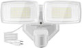 Onforu 32W Plug in Motion Sensor Lights Outdoor, 3200LM Motion Flood Light Dusk to Dawn, IP65 Waterproof Led Security Light Outside, 2 Heads Motion Activated Wall Light for Garage, Porch, Yard - White