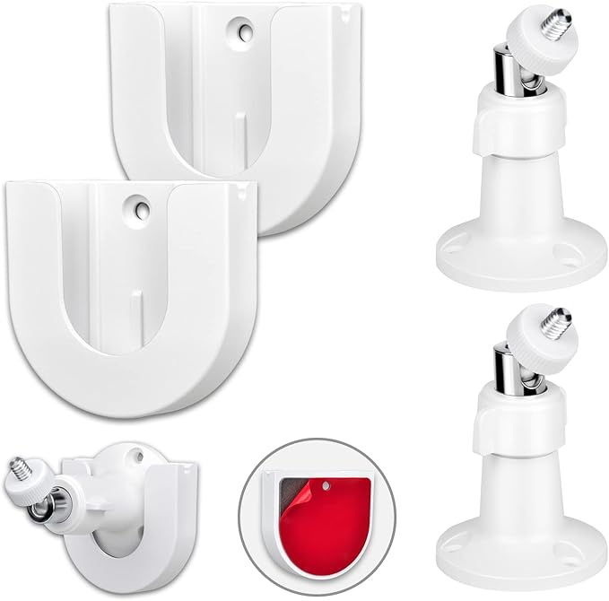 2pack Strong Adhesive Wall Mount +Adjustable Indoor/Outdoor Security Wall Mount Compatible with Arlo Pro/Pro 2/Pro 3/Ultra/Ultra 2,Ring Indoor Cam(1st Gen) , eufyCam E/2C