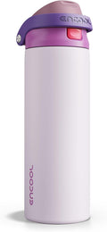 ENCOOL Leakproof Insulated Water Bottle with Straw Dual-Sip Water Bottle Bag-Safe Design for Work, Commute & Gym – Keeps Drinks Cold All Day, 24 oz, Purple Cabbage
