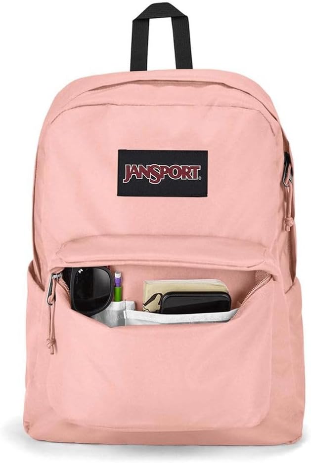 JanSport SuperBreak Plus Backpack with Padded 15-inch Laptop Sleeve and Integrated Bottle Pocket - Spacious and Durable Daypack for Work and Travel - Misty Rose