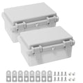 Junction Box, ABS Plastic IP65 Waterproof Dustproof Universal Electrical Enclosure, Hinged Shell Outdoor and Indoor Project Box, 5.9"x 3.9"x 2.8"(150x100x70mm), 2 Pack