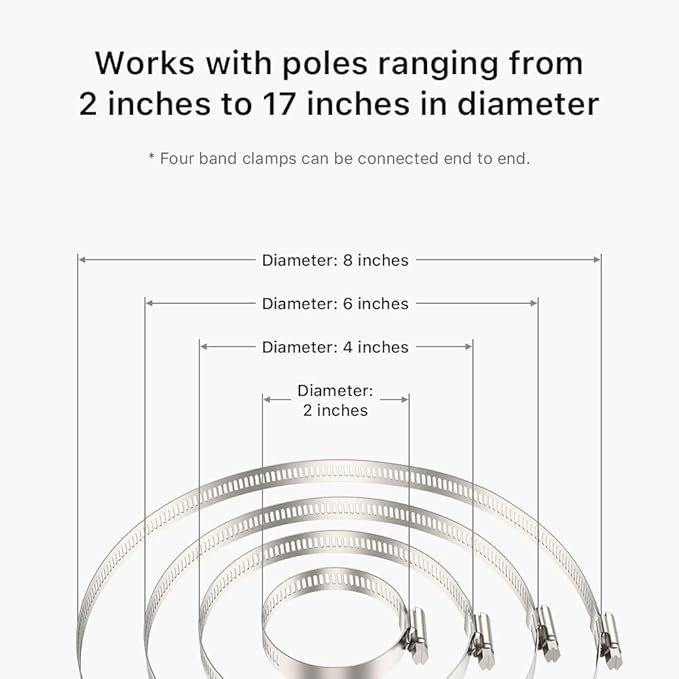 Holicfun No-Drill Outdoor Security Camera Pole Mount, Universally Compatible with Ring, Blink, Eufy, Wyze, Arlo, Google Nest, Simplisafe Cameras, and More - White