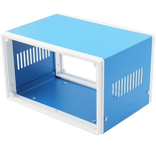 Zulkit Electronic Enclosures Blue Metal Enclosure Project Case DIY Box Junction Case Enclosure Preventive Case 8.3x7.1x5.5inch (210x180x140mm)