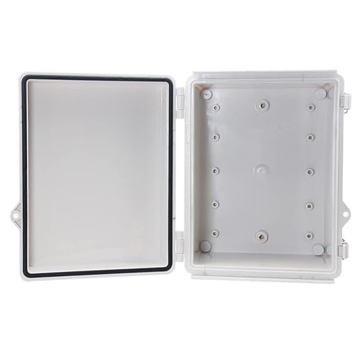 Outdoor Waterproof Electrical Box Junction Box Weatherproof IP67 ABS Plastic Enclosure Switch Router Project Box Electronics Enclosure with Mounting Plate Wall Bracket Grey 8.7"x6.7"x4.3"