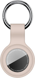 Linsaner Case for AirTag 2nd Gen (2026) & 1st Gen, Silicone Holder Keychain Key Ring, Protective Cover for Apple for Air Tags, GPS Finder Accessories for Bags, Pets, Kids, Luggage, Milk Tea Color
