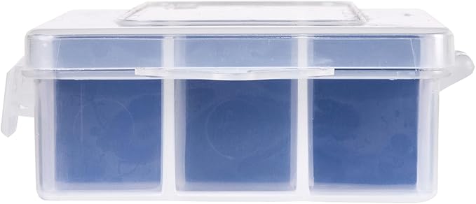 Flambeau Outdoors 2003 Tuff Tainer, Fishing Tray, Includes [15] Zerust Dividers, 18 Compartments, Blue, Transparent white - 7" x 4.12" x 1.5"