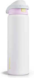 ENCOOL Leakproof Insulated Water Bottle with Straw Dual-Sip Water Bottle Bag-Safe Design for Work, Commute & Gym – Keeps Drinks Cold All Day, 32 oz, Lemonade Pink