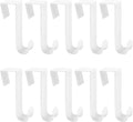 Over The Door Hooks, 10 Pcs Plastic Over The Door Hooks Hangers Durable Cabinet Door Hooks Organizer White Door Hooks for Bathroom, Bedroom, Kitchen (White)