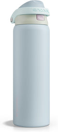 ENCOOL Leakproof Insulated Water Bottle with Straw Dual-Sip Water Bottle Bag-Safe Design for Work, Commute & Gym – Keeps Drinks Cold All Day, 32 oz, Powder Blue