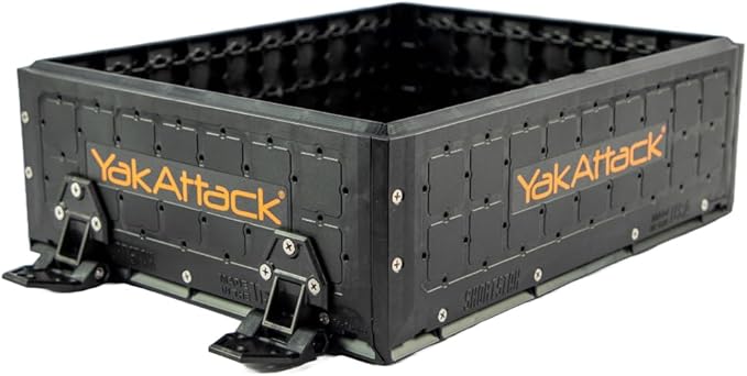 YakAttack ShortStak Upgrade Kit for BlackPak Pro | 13" x 16" – Black | Stackable Kayak Crate Extension with GridLoc Panels & Hardware | Not a Standalone Box | Made in USA
