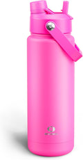 ENCOOL Insulated Water Bottle with Straw Stainless Steel Water Bottle, Leak-Proof, BPA-Free, Double Wall Vacuum Keeps Cold for 24 Hours for Sports, Travel, School (32 oz, Persian Rose)