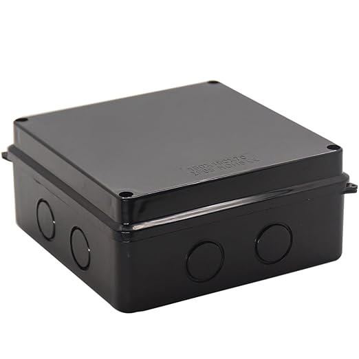 Project Box IP65 Waterproof Dustproof Junction Boxes ABS Plastic DIY Electronic Case, Indoor & Outdoor Electrical Box Power Cord Enclosure Black 150x150x70mm