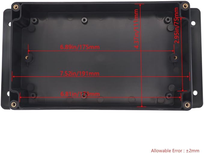 Project Box ABS Black Electrical Boxes IP65 Outdoor Waterproof Box Electronic Junction Box Fixed Ear Power Enclosure with Cable Glands for DIY Project 7.87 x 4.72 x 2.2 inch (200x120x56mm)