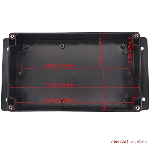 Junction Box IP65 Waterproof ABS Plastic Electrical Project Case Power Junction Boxes, Project Box with Fixed Ear Black 7.87x4.72x2.2 inch (200 x 120 x56 mm)