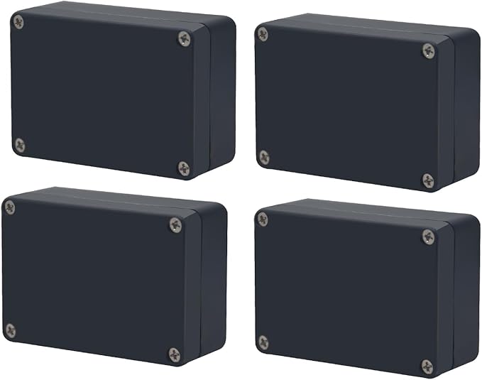 Project Box IP65 Waterproof Junction Box ABS Plastic Black Electrical Boxes DIY Electronic Project Case Power Enclosure 3.3 x 2.3 x1.3 Inch(83 x 58 x 33)