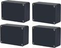Project Box IP65 Waterproof Junction Box ABS Plastic Black Electrical Boxes DIY Electronic Project Case Power Enclosure 3.3 x 2.3 x1.3 Inch(83 x 58 x 33)