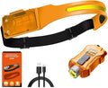 Headlamp 3 Packs,230° Wide Beam Super Bright Head Lights,Detachable Mini flashligh,Type-C USB Charging,9 Light Modes,Lightweight for Rock Climbing, Running, Repairing, Fishing, Cycling (1, Orange)