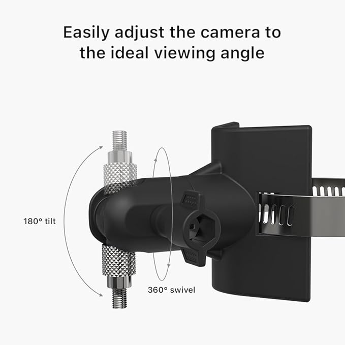 Holicfun No-Drill Outdoor Security Camera Pole Mount, Universally Compatible with Ring, Blink, Eufy, Wyze, Arlo, Google Nest, Simplisafe Cameras, and More - Black