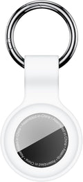 Linsaner Case for AirTag 2nd Gen (2026) & 1st Gen, Silicone Holder Keychain Key Ring, Protective Cover for Apple for Air Tags, GPS Finder Accessories for Bags, Pets, Kids, Luggage, White
