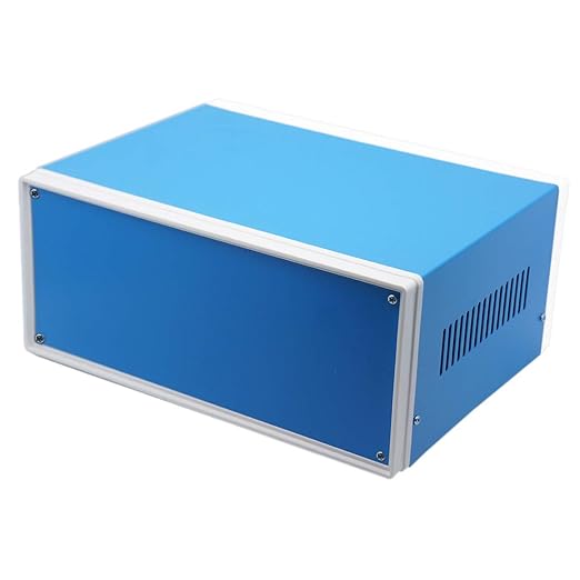 Zulkit Junction Box Blue Metal Project Box DIY Electric Enclosure Case Preventive Case Electrical Box 9.8 x 7.5 x 4.3 Inch