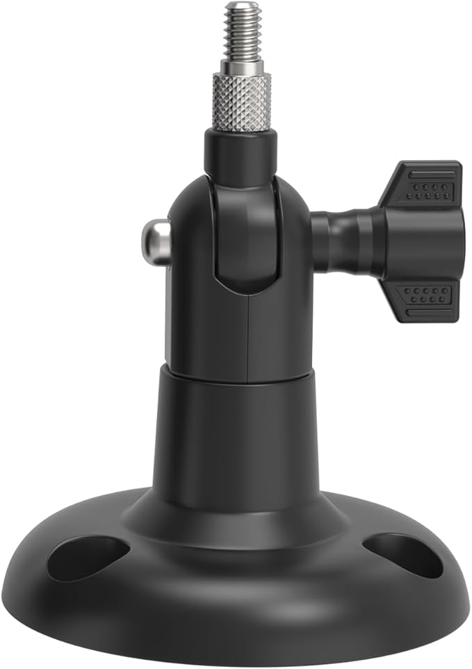 Holicfun 360° Adjustable Indoor/Outdoor Security Camera Wall Mount - Universal 1/4"-20 Thread Mounting Bracket for Ring, Blink, Eufy, Google Nest, Arlo, Wyze & More - Black