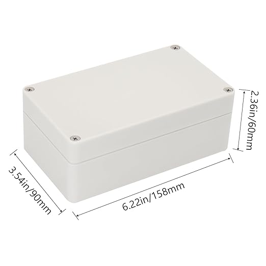 Project Box IP65 Waterproof Junction Box ABS Plastic Electrical Boxes DIY Electronic Project Case Power Enclosure White6.22x3.54x2.36 inch (158 x 90 x60 mm)