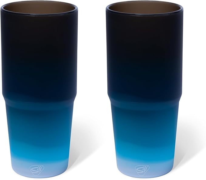 Silipint 32oz Silicone Bomber Cup – BPA-Free, Non-Toxic, Unbreakable, Microwave, Dishwasher Safe – Perfect for Tea, Cold Water, Smoothies, Moon Beam - Pack of 2