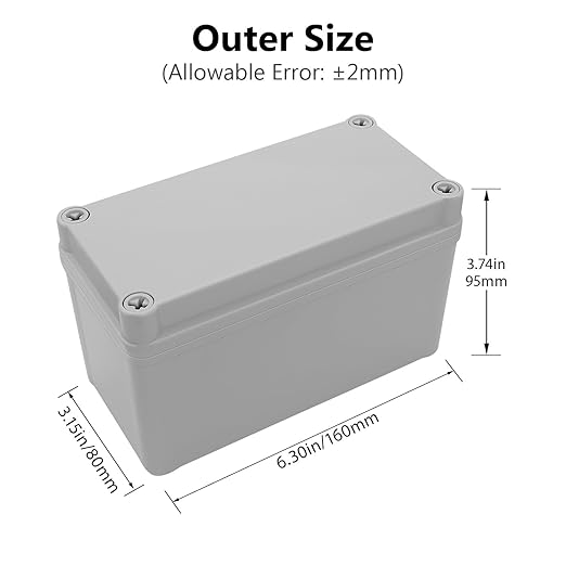 LeMotech Junction Box IP67 Waterproof Dustproof ABS Plastic Project Box for Electrical Outdoor Enclosure Gray 6.3 x 3.1 x 3.7 inch (160 x 80 x 95 mm)