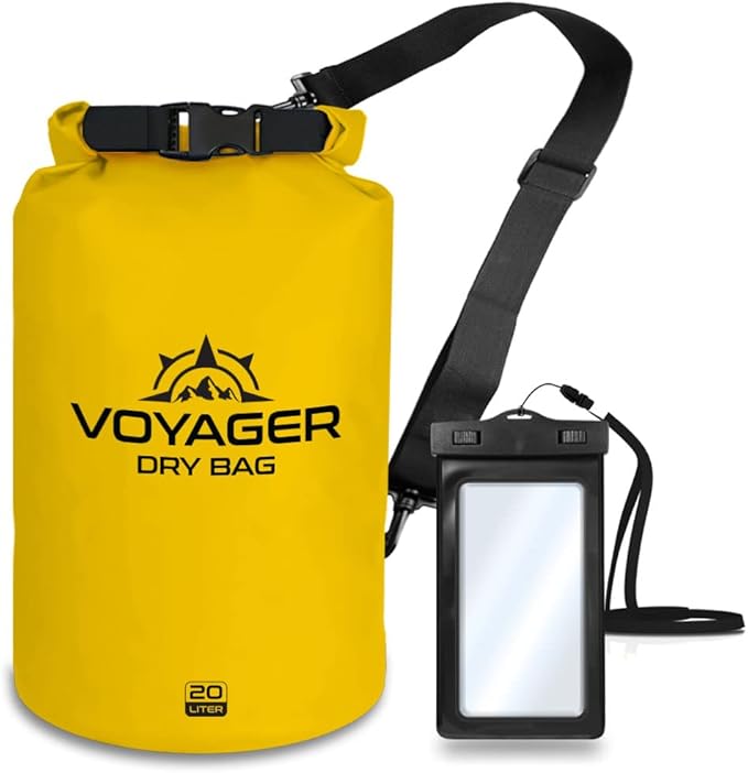 EcoGear FX Heavy Duty Waterproof Dry Bag Voyager Series – Durable Roll Top Compression Bag –Kayaking, Rafting, Boating, Hiking, Fishing and Camping