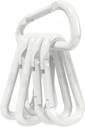 6PCS Carabiner Keychain, 2 inch Aluminum D-Clip Caribeener with Hook