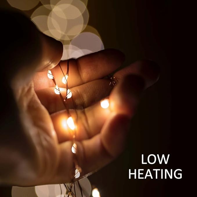 3 Pack Rechargeable Fairy Lights 10ft 30 LED, 4 Modes Battery Copper Wire String Light, Micro Firefly Starry Lighting for Wedding Party Bedroom Decor, Warm White