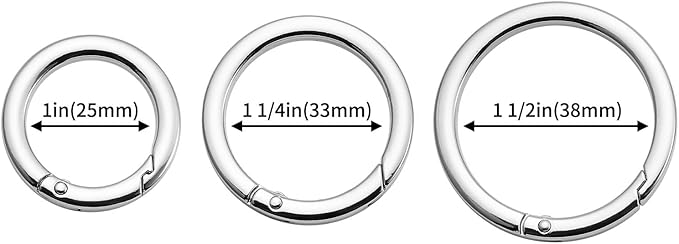 DEVPSISR 4pcs Flat Trigger Spring O Rings,Metal Keychain Ring Round Carabiner Clips for Keyrings Buckle, Bags,Purses,Purses