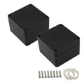 LeMotech ABS Plastic Electrical Project Case Power Junction Box, Project Box Black 3.27"x3.19"x2.2"(83 x 81 x 56mm)(Pack of 2)