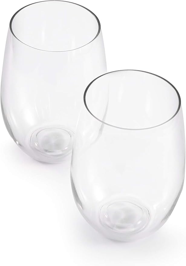 hotder Wine Glasses glasses drinking set 16 OZ Tritan, Stemless Wine Glasses Set of 4, plastic wine glass Outdoor Unbreakable Dishwasher-safe, Red Wine Glasses for Home, Party