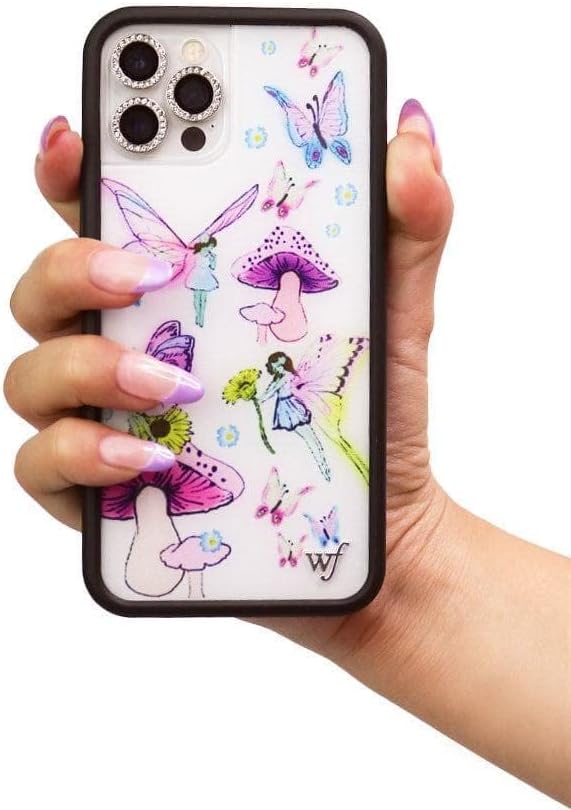 Wildflower Cases - Compatible with iPhone 13 Pro | Protective Black Bumper, 6.5ft Drop Test Certified, Women Owned Small Business | Collab, Fairies, Trendy, Pink, White | Collab - Olivia O'Brien