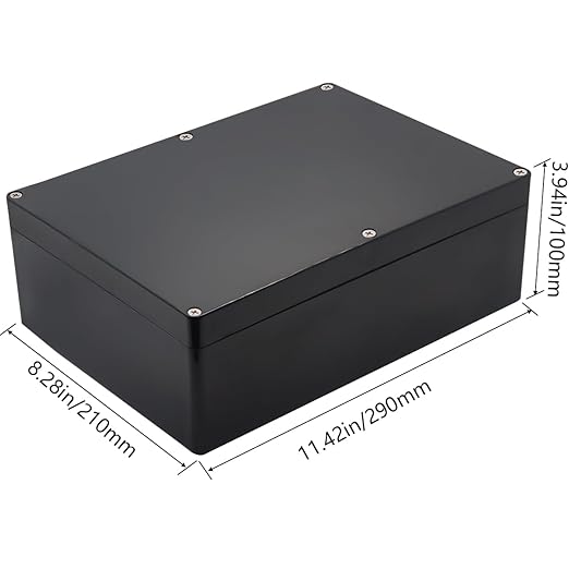 Project Box IP65 Waterproof Junction Box ABS Plastic Electrical Boxes DIY Electronic Project Case Power Enclosure 11.42x8.27x3.94 inch (290 x 210 x100 mm)