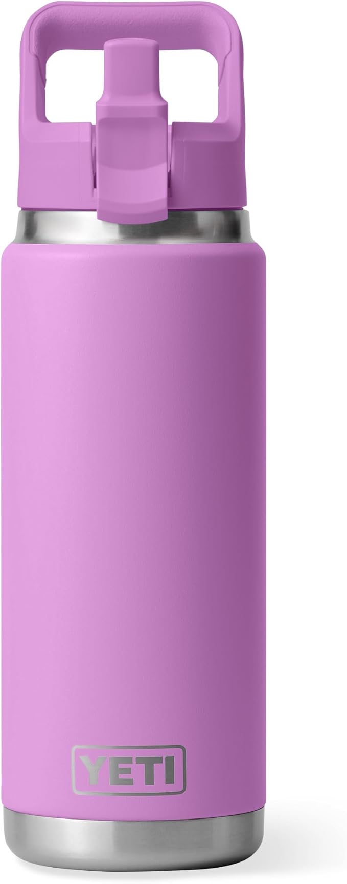 YETI Rambler 26 oz Bottle, Vacuum Insulated, Stainless Steel with Color Matching Straw Cap