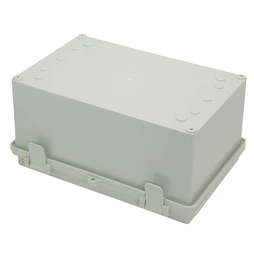 Zulkit Junction Box ABS Plastic Dustproof Waterproof IP65 Electrical Boxes Hinged Shell Outdoor Universal Project Enclosure with 2 Cable Glands 11.42 x 7.48 x 5.51 Inch (290x190x140mm)