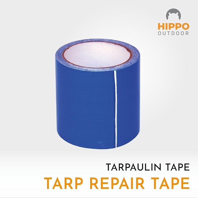 Tarpaulin Repair Tape - Heavy Duty Repairs Duck Tape, Blue Duct Tape, uv Protected and Waterproof, Protect Against Chafe wear and Tear 16 ft Tape roll (1250)