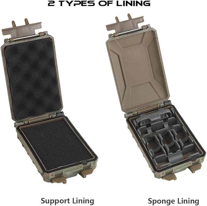 WoSporT Tactical Modular Battery Storage Organizer, MOLLE Military Hunting Vest Carry 18650/AAA/CR123A/18350 Battery Box Holder Case