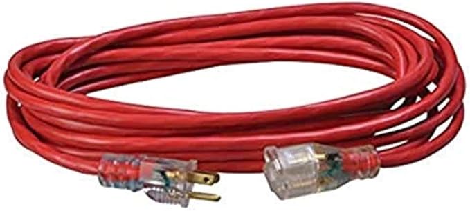 50ft SJTW 14/3 Outdoor Ext Cord W/ Lighted End (Red)