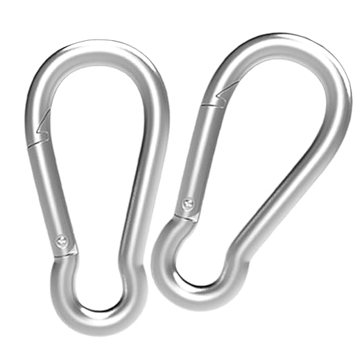 Carabiner, Heavy Duty Galvanized Steel Spring Snap Hook Carabiner Clips with 1000LBS Holding Capacity, Ideal for Outdoor, Hammock, Swing and Travel (M12 4.7Inch, 2PCS)