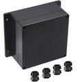 Junction Box IP65 Waterproof ABS Plastic Electrical Project Case Power Junction Boxes, Project Box with Fixed Ear Black 6.30x6.30x3.54 inch (160 x 160 x90 mm)